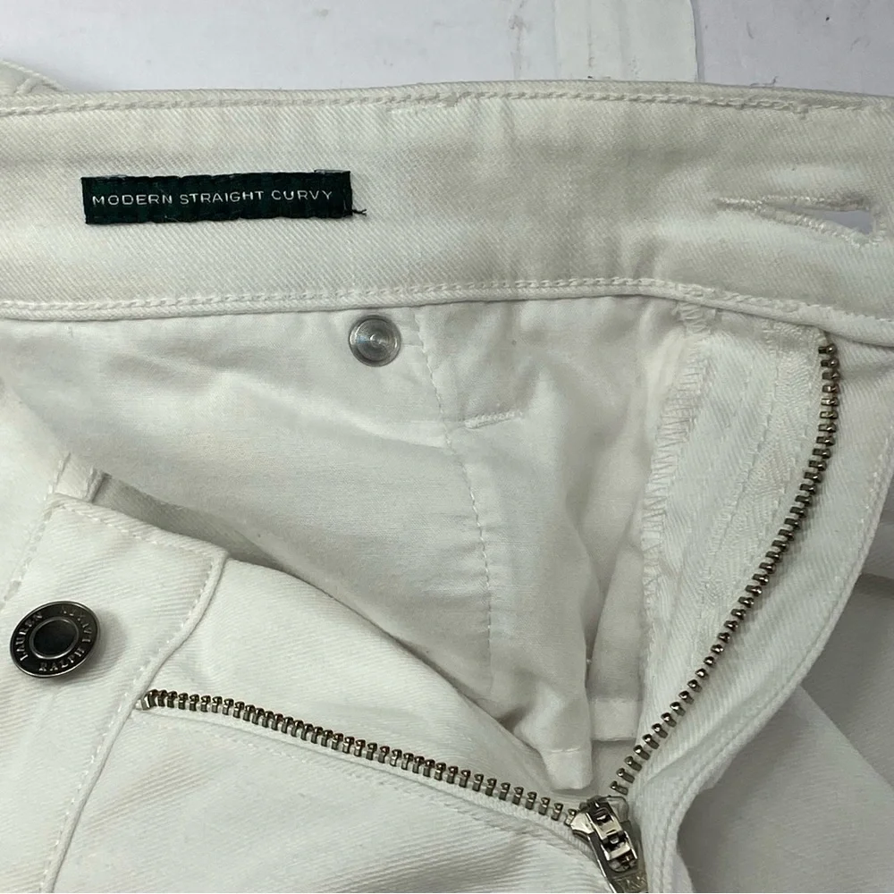 LAUREN RALPH LAUREN LRL Modern Straight Curvy Jeans Women’s Size 8 White - Picture 5 of 15